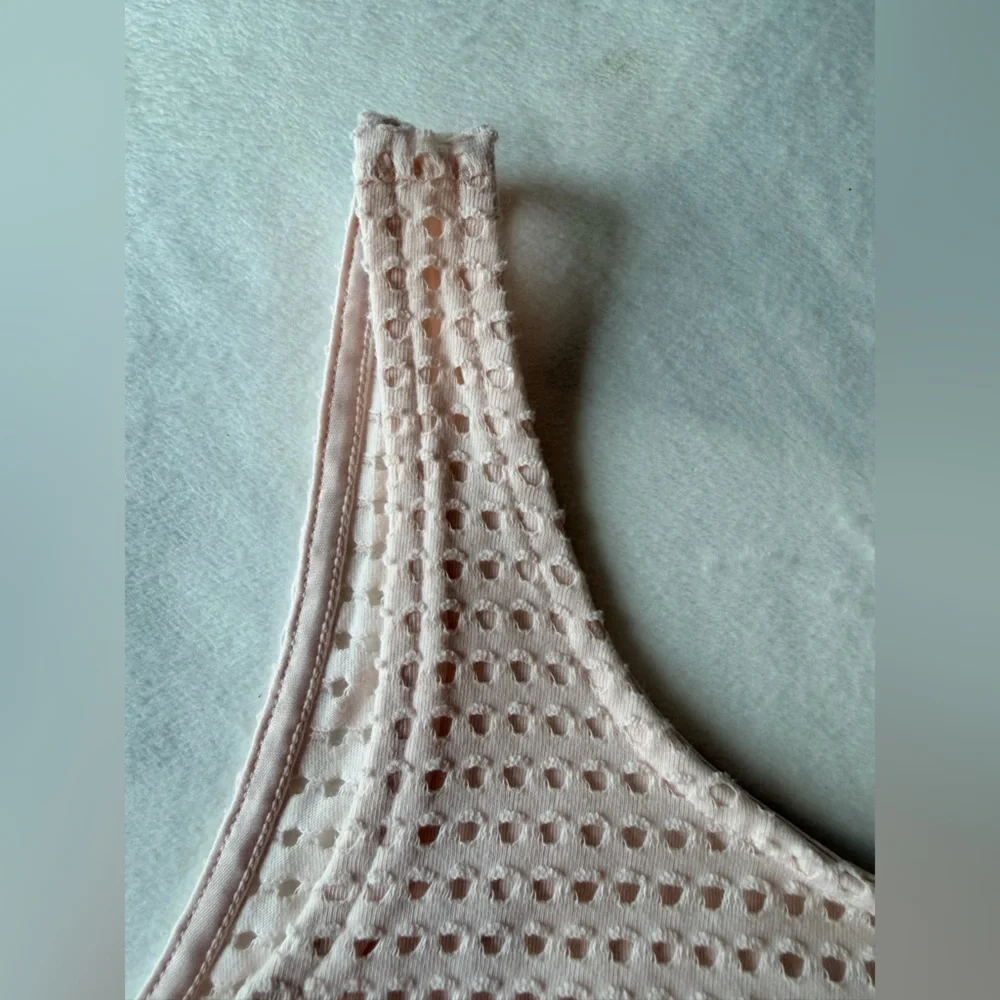 Express Blush Pink Textured High Waist Bikini Bottom Size Small